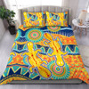 Australia Animals Platypus Aboriginal Bedding Set - Yellow Platypus With Aboriginal Art Dot Painting Patterns Inspired Bedding Set