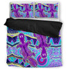 Australia Animals Platypus Aboriginal Bedding Set - Purple Platypus With Aboriginal Art Dot Painting Patterns Inspired Bedding Set