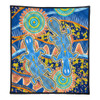 Australia Animals Platypus Aboriginal Quilt - Blue Platypus With Aboriginal Art Dot Painting Patterns Inspired Quilt