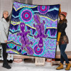 Australia Animals Platypus Aboriginal Quilt - Purple Platypus With Aboriginal Art Dot Painting Patterns Inspired Quilt