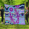 Australia Animals Platypus Aboriginal Quilt - Purple Platypus With Aboriginal Art Dot Painting Patterns Inspired Quilt