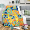 Australia Animals Platypus Aboriginal Blanket - Yellow Platypus With Aboriginal Art Dot Painting Patterns Inspired Blanket