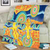 Australia Animals Platypus Aboriginal Blanket - Yellow Platypus With Aboriginal Art Dot Painting Patterns Inspired Blanket