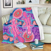 Australia Animals Platypus Aboriginal Blanket - Pink Platypus With Aboriginal Art Dot Painting Patterns Inspired Blanket