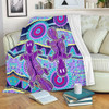 Australia Animals Platypus Aboriginal Blanket - Purple Platypus With Aboriginal Art Dot Painting Patterns Inspired Blanket