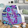 Australia Animals Platypus Aboriginal Blanket - Purple Platypus With Aboriginal Art Dot Painting Patterns Inspired Blanket