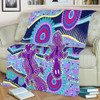 Australia Animals Platypus Aboriginal Blanket - Purple Platypus With Aboriginal Art Dot Painting Patterns Inspired Blanket