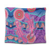 Australia Animals Platypus Aboriginal Tapestry - Pink Platypus With Aboriginal Art Dot Painting Patterns Inspired Tapestry