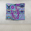 Australia Animals Platypus Aboriginal Tapestry - Purple Platypus With Aboriginal Art Dot Painting Patterns Inspired Tapestry
