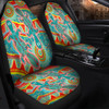 Australia Animals Platypus Aboriginal Car Seat Cover - Green Platypus With Aboriginal Art Dot Painting Patterns Inspired Car Seat Cover