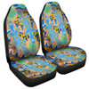 Australia Animals Platypus Aboriginal Car Seat Cover - Blue Platypus With Aboriginal Art Dot Painting Patterns Inspired Car Seat Cover