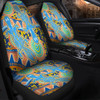 Australia Animals Platypus Aboriginal Car Seat Cover - Blue Platypus With Aboriginal Art Dot Painting Patterns Inspired Car Seat Cover