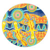 Australia Animals Platypus Aboriginal Round Rug - Yellow Platypus With Aboriginal Art Dot Painting Patterns Inspired Round Rug