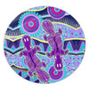 Australia Animals Platypus Aboriginal Round Rug - Purple Platypus With Aboriginal Art Dot Painting Patterns Inspired Round Rug