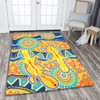 Australia Animals Platypus Aboriginal Area Rug - Yellow Platypus With Aboriginal Art Dot Painting Patterns Inspired Area Rug