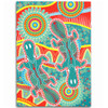 Australia Animals Platypus Aboriginal Area Rug - Green Platypus With Aboriginal Art Dot Painting Patterns Inspired Area Rug