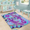 Australia Animals Platypus Aboriginal Area Rug - Purple Platypus With Aboriginal Art Dot Painting Patterns Inspired Area Rug