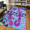 Australia Animals Platypus Aboriginal Area Rug - Purple Platypus With Aboriginal Art Dot Painting Patterns Inspired Area Rug