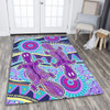 Australia Animals Platypus Aboriginal Area Rug - Purple Platypus With Aboriginal Art Dot Painting Patterns Inspired Area Rug