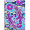 Australia Animals Platypus Aboriginal Area Rug - Purple Platypus With Aboriginal Art Dot Painting Patterns Inspired Area Rug