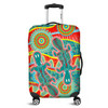 Australia Animals Platypus Aboriginal Luggage Cover - Green Platypus With Aboriginal Art Dot Painting Patterns Inspired Luggage Cover