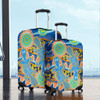 Australia Animals Platypus Aboriginal Luggage Cover - Blue Platypus With Aboriginal Art Dot Painting Patterns Inspired Luggage Cover