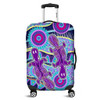 Australia Animals Platypus Aboriginal Luggage Cover - Purple Platypus With Aboriginal Art Dot Painting Patterns Inspired Luggage Cover