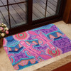 Australia Animals Platypus Aboriginal Doormat - Pink Platypus With Aboriginal Art Dot Painting Patterns Inspired Doormat