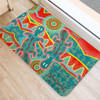 Australia Animals Platypus Aboriginal Doormat - Green Platypus With Aboriginal Art Dot Painting Patterns Inspired Doormat