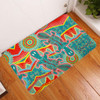 Australia Animals Platypus Aboriginal Doormat - Green Platypus With Aboriginal Art Dot Painting Patterns Inspired Doormat