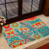 Australia Animals Platypus Aboriginal Doormat - Green Platypus With Aboriginal Art Dot Painting Patterns Inspired Doormat