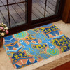 Australia Animals Platypus Aboriginal Doormat - Blue Platypus With Aboriginal Art Dot Painting Patterns Inspired Doormat