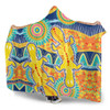 Australia Animals Platypus Aboriginal Hooded Blanket - Yellow Platypus With Aboriginal Art Dot Painting Patterns Inspired Hooded Blanket