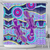 Australia Animals Platypus Aboriginal Shower Curtain - Purple Platypus With Aboriginal Art Dot Painting Patterns Inspired Shower Curtain