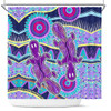 Australia Animals Platypus Aboriginal Shower Curtain - Purple Platypus With Aboriginal Art Dot Painting Patterns Inspired Shower Curtain