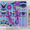 Australia Animals Platypus Aboriginal Shower Curtain - Purple Platypus With Aboriginal Art Dot Painting Patterns Inspired Shower Curtain