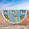 Australia Animals Platypus Aboriginal Beach Blanket - Blue Platypus With Aboriginal Art Dot Painting Patterns Inspired Beach Blanket