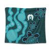 Australia Aboriginal Turtles Torres Strait Islands Tapestry - Blue Turtles With Aboriginal Dot Art Painting Patterns And Torres Strait Symbol Tapestry