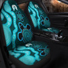 Australia Aboriginal Turtles Torres Strait Islands Car Seat Cover - Blue Turtles With Aboriginal Dot Art Painting Patterns And Torres Strait Symbol Car Seat Cover