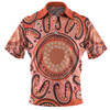 Australia Dot Painting Inspired Aboriginal Polo Shirt - Big Flower Painting With Aboriginal Dot Polo Shirt
