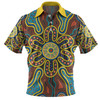 Australia Dot Painting Inspired Aboriginal Polo Shirt - Aboriginal Dot Art Color Inspired Polo Shirt