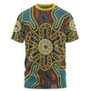 Australia Dot Painting Inspired Aboriginal T-shirt - Aboriginal Dot Art Color Inspired T-shirt