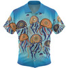 Australia Dot Painting Inspired Aboriginal Hawaiian Shirt - Jellyfish Art In Aboriginal Dot Style Hawaiian Shirt