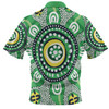 Australia Dot Painting Inspired Aboriginal Hawaiian Shirt - Green Aboriginal Inspired Dot Art Hawaiian Shirt