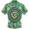Australia Dot Painting Inspired Aboriginal Hawaiian Shirt - Green Aboriginal Inspired Dot Art Hawaiian Shirt