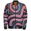 Australia Dot Painting Inspired Aboriginal Bomber Jacket - Turtles With Dot In Aboriginal Bomber Jacket