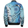 Australia Dot Painting Inspired Aboriginal Bomber Jacket - Aboriginal Dot Art With Crocodile Bomber Jacket