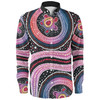 Australia Dot Painting Inspired Aboriginal Long Sleeve Shirt - Turtles With Dot In Aboriginal Long Sleeve Shirt