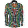 Australia Dot Painting Inspired Aboriginal Long Sleeve Shirt - Dot Color In The Aboriginal Style Long Sleeve Shirt