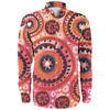 Australia Dot Painting Inspired Aboriginal Long Sleeve Shirt - Circle In The Aboriginal Dot Art Style Long Sleeve Shirt